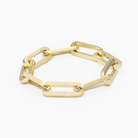 Oval  Edged Chain Bracelet
