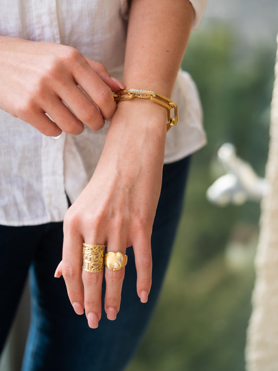 Oval Edged Diamond Chain Bracelet