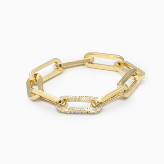 Oval Edged Diamond Chain Bracelet