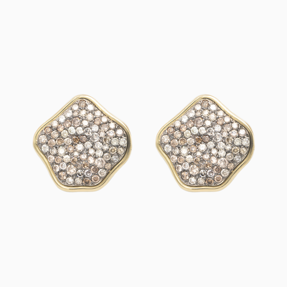 Diamond Lava Round Earrings